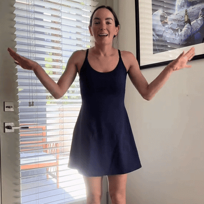 Norra™ Easy Peezy Dress: 2025's Viral Backless Activewear With Built-In Shorts & Bra